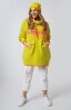 Luźny sweter damski typu bluza z kapturem Bonjour lime-1